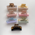 New Fashion Tortoiseshell Big Rectangle Mix Pure Color Marble Pattern Clips Woman Acrylic Cellulose Acetate Jointed Hair Claw