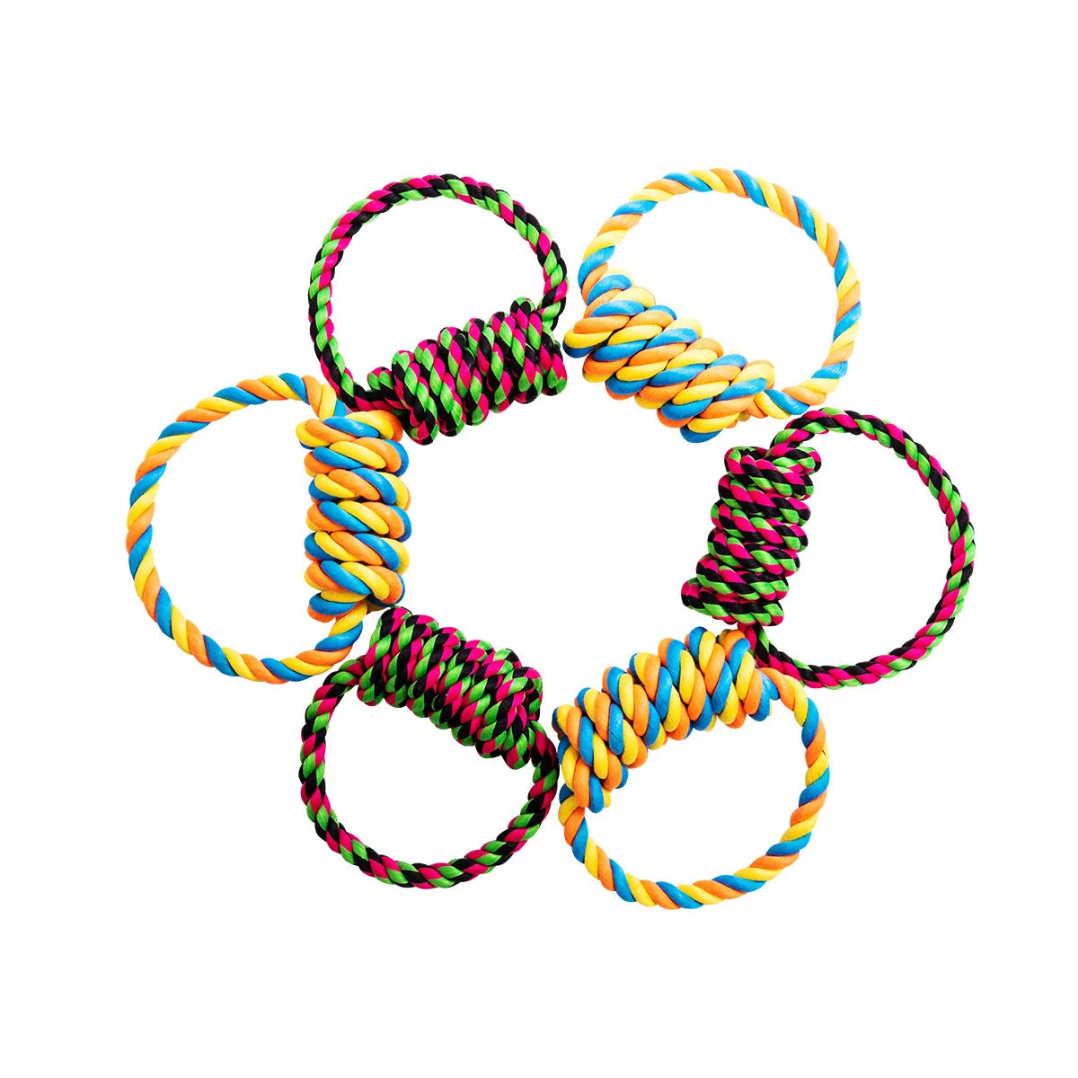 Medium and Large Dog Toys Cotton Rope Hand Loop Pet Dog Toy Colorful Chew Training Therapy Dog Toy Rope Ball