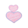 Letters pink love Heart Embroidery Cloth Stickers Decoration Patch