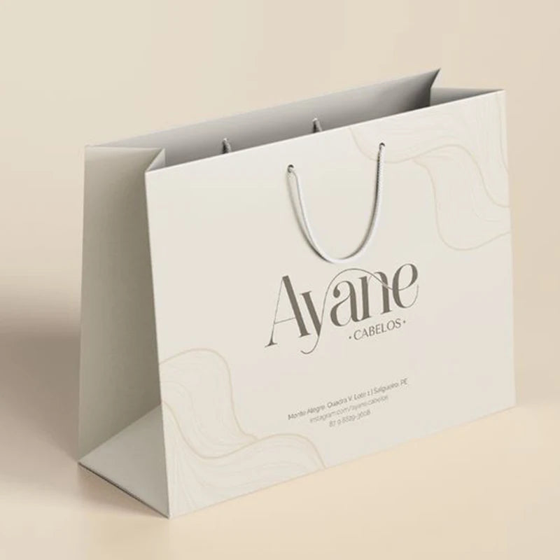 Custom Logo Printed Luxury Gift Paper Bag Jewelry White Cardboard Shopping Paper Bags for Clothing Shoes