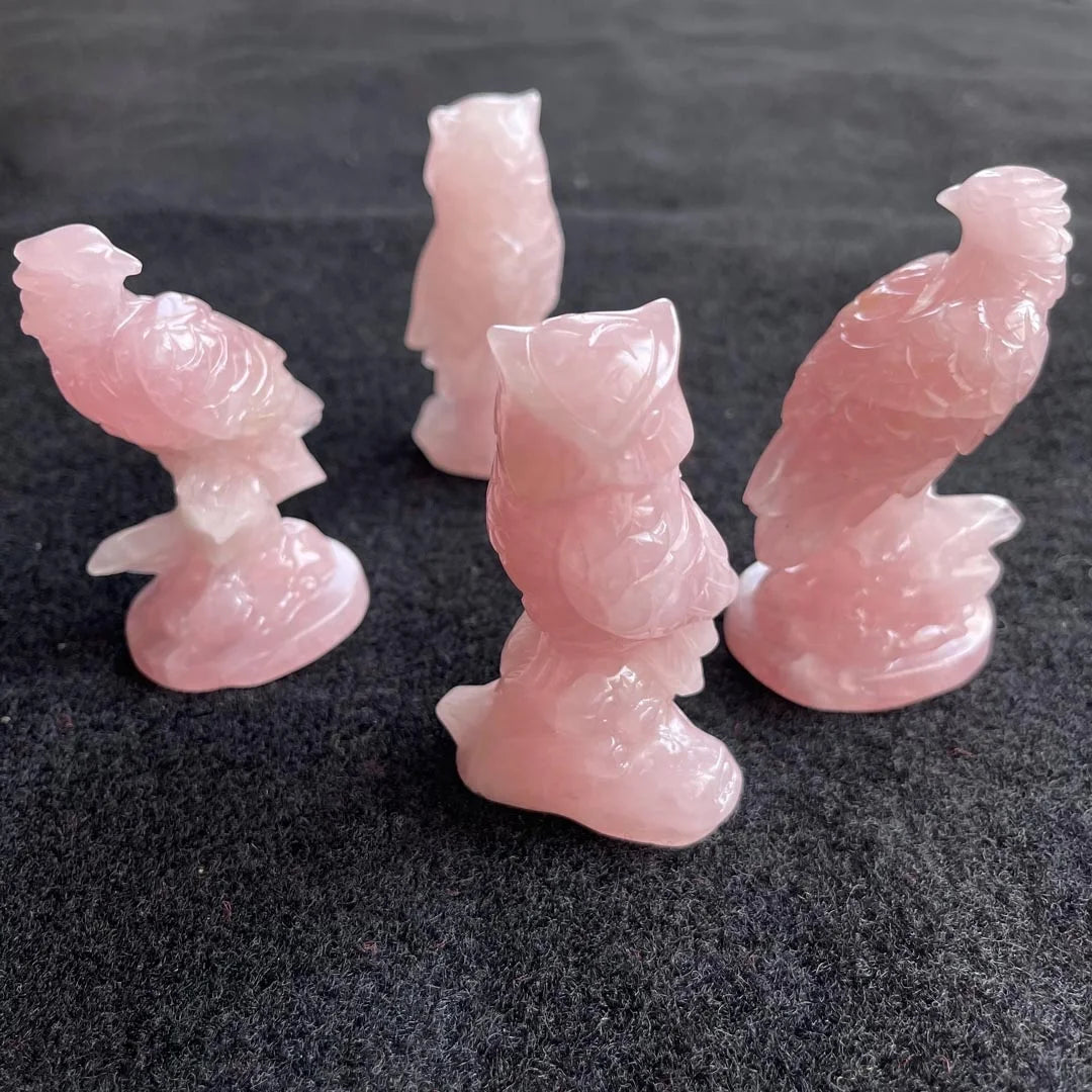 New Products Natural rainbow Quartz Crystal Hand Carved Birds Sculpture Animal Statue for Gifts