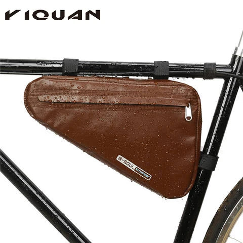 Bikepacking Bag 100% Waterproof Bike Bag Triangle Large Cycling Tube Pouch Quick Release Frame Bag 2L