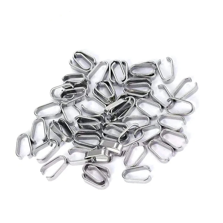 Wholesale Stainless Steel Melon Seeds Clasp Flat Wire Pendant Necklace Accessory for DIY Jewelry Making