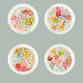 Paso Sico Japanese Style Colorful Resin Flowers Shimmer White Pearls Mixed Nail Art Decoration for DIY Nail Set