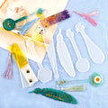 8-piece DIY Rectangular Bookmark Epoxy Mold Keychain Pendant Food Grade Silicone Mold Key Pendant