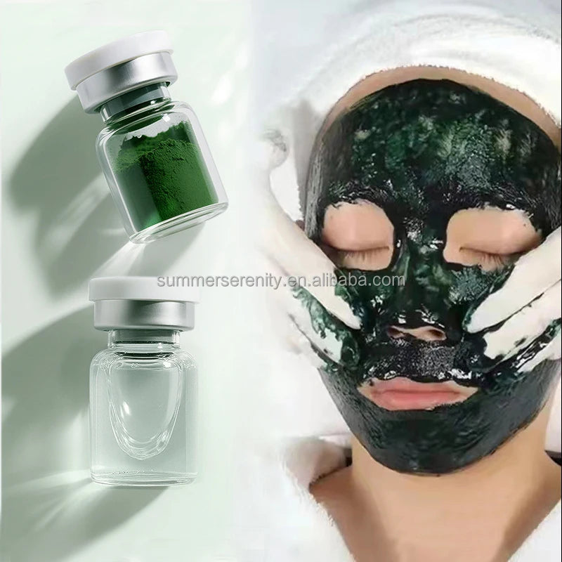 70% Purity Algae Mask Powder 1g and Solution 5ml Skin Whitening Sponge Microneedle Peel Seaweed Extract Meso Skincare Product