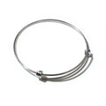2pcs 316 Stainless Steel Adjustable Round Circle Bangle Bracelet DIY Jewelry Making Accessories