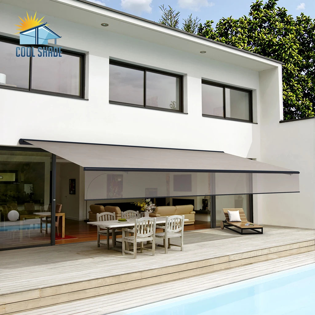High Quality Electric Retractable Patio Roof Door Canopy Waterproof Vertical Awning Inner Pull Factory Wholesale Terraces