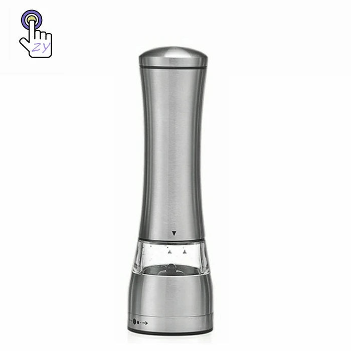 Factory Wholesale Automatic Electric Battery Operated Salt Pepper Mill Stainless Steel Pepper Mills Salt Spice Grinder