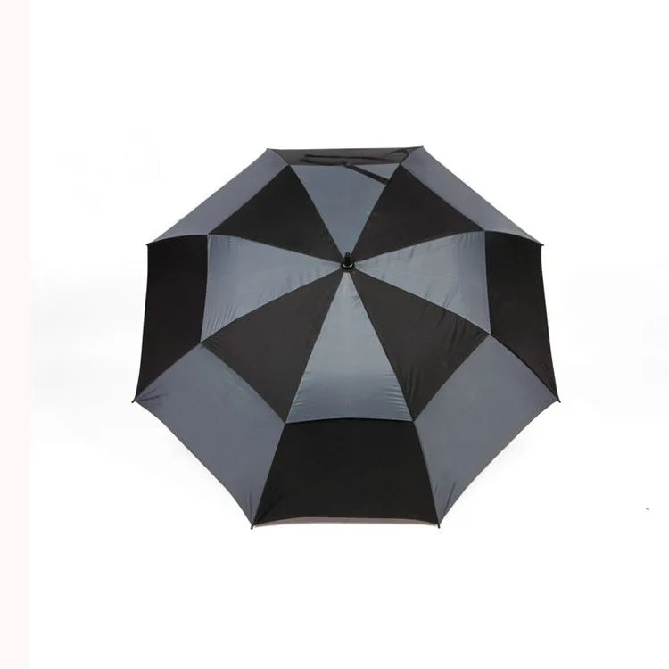Fiberglass Straight Umbrella Custom Printing Windproof Double Canopy Uv Golf Umbrellas