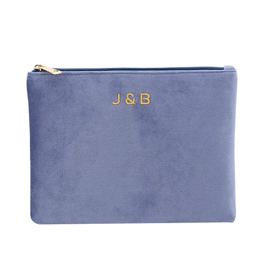 Wholesale Travel Velvet Cosmetic Bag Custom Makeup Zipper Pouch Bag for Promotional Gift