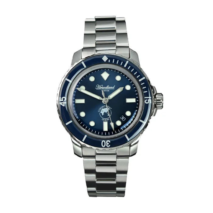 Top Custom Logo Men's Diver Watch 120 Click Ceramic Bezel 316L Stainless Steel Case Japan NH35 Movt Automatic Power Pointer