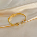 Delicate Hollow Beangle Gold Plated Zircon Life Tree Bangle Bracelets Jewelry