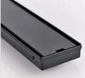 Durable Stainless Steel Black Linear Shower Drain Rectangle Modern Design Anti-Odor Rust-Resistant Floor Drain for Bathroom