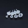 Classic 12-Color Resin Stud Earrings for Women & Girls Zircon Pierced Ear Set for Anniversary Occasions