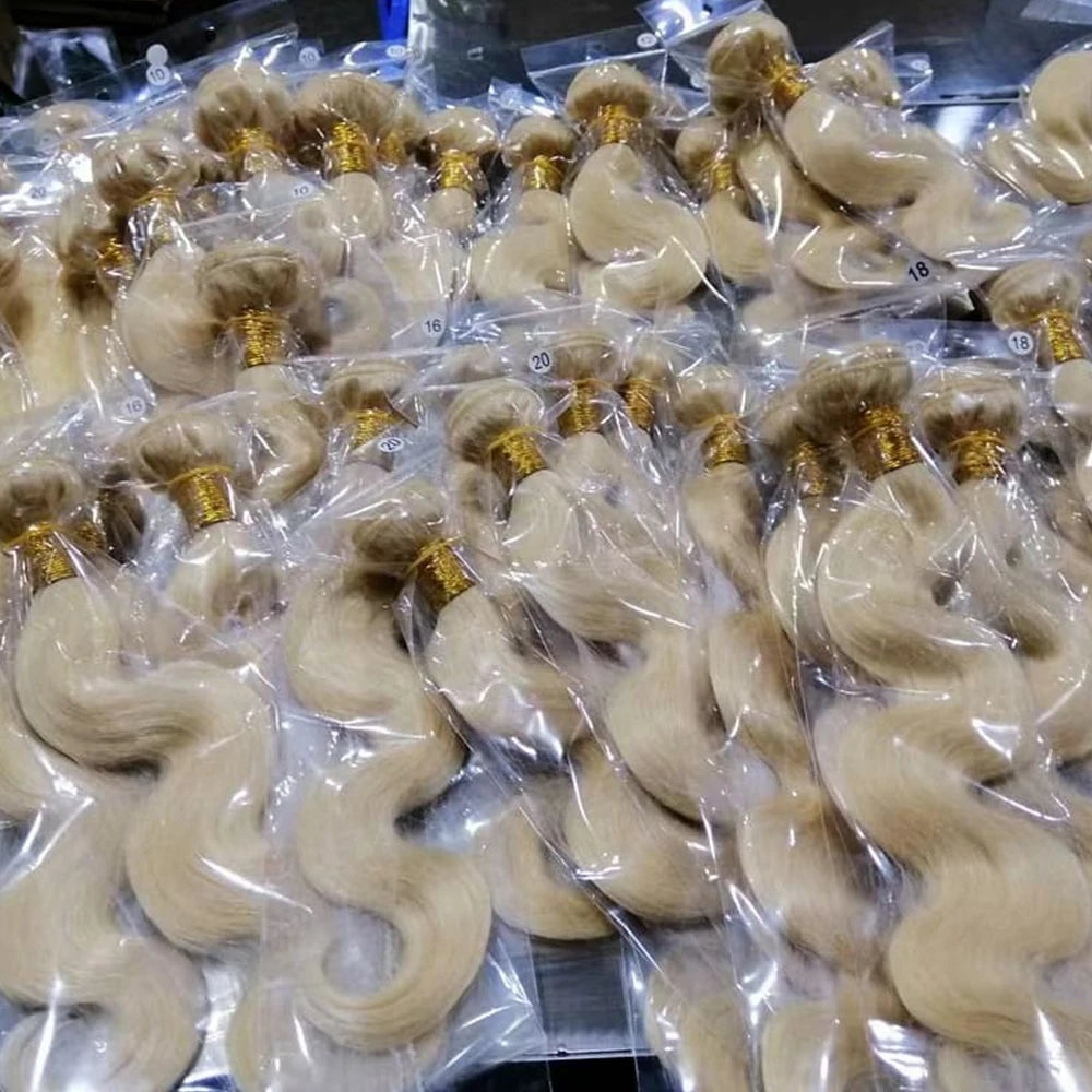 Cuticle Aligned Raw Cambodian Hair Vendors 9a 10a 12a Grade Virgin Human Hair 613 Blonde Double Drawn Human Hair Products