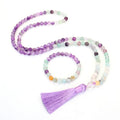 108 Mala Prayer Beads Necklace 8mm Natural Stones Meditation Yoga Jewelry Sets Handmade Mala Tassel Pendant for Women and Men
