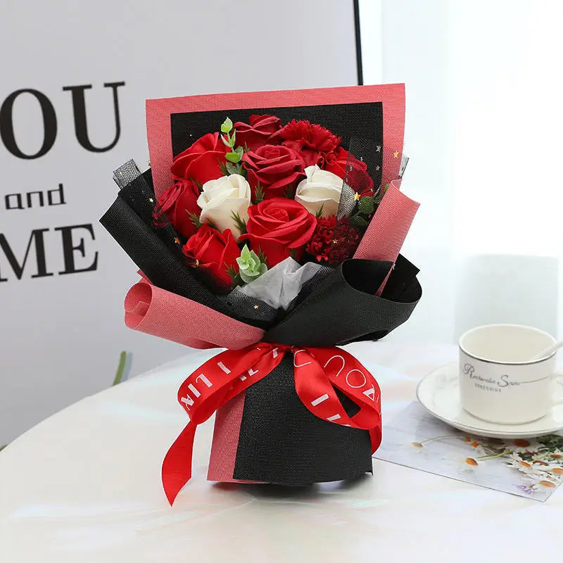 Wholesale Small Artificial Soap Rose Bouquet for Home Party Wedding-Valentine's Day Decorative Flower for Christmas Easter
