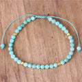 4mm Amazonite Gemstone Beads Dainty Bracelet Tibetan Adjustable Natural Stone Bracelet Jewelry  for Women Wholesale Dropship