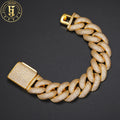 Fashion Hip Hop Jewelry Wholesale Mens Big Size 25mm Gold Plated Brass Micro Paved 5A Cubic Zirconia Cuban Bracelet
