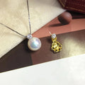 P1180 8-9mm DIY Natural  Freshwater Pearl Charm Pendant Necklace Accessory 925 Sterling Silver Jewelry for Women Without Chain