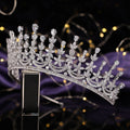 Echsio Wholesale Beauty Pageant Brass Zircon Crown 3A CZ Tiaras Bridal Hair Accessories Luxury Halo Crown for Women BC6224