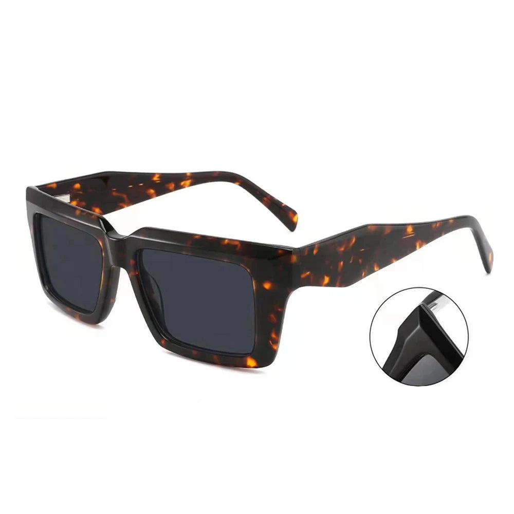 2025 New Fashion Designer Uv400 Gafas De Sol Shades Sunglasses Oversized Retro Square Acetate Frame Polarized Sunglasses