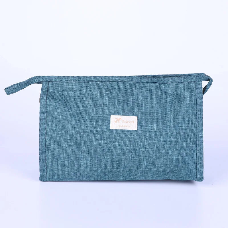 Wholesale Promotional Cheap Linen Cloth Pouch Custom LOGO Coated Men Canvas Cosmetic Bag