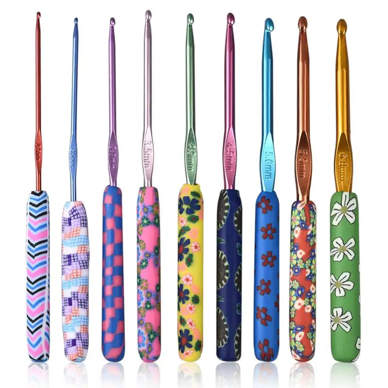 Set 9 Handmade Ceramic Crochet Hooks Alumina Handle Colorful Sewing Weave Needles Knitting Needles ZLWXL Brand CN/GUA