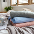 Blanket Throws SDL Wholesale Organic Comfortable Air Conditioning Bamboo Knitted Bed Room Raschel Blanket Cotton / Bamboo Fiber