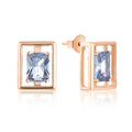 QX CUSTOM OEM Zircon Fine Jewelry Luxury 925 Sterling Silver 18K Rose Gold Plated Stud Earring for Women