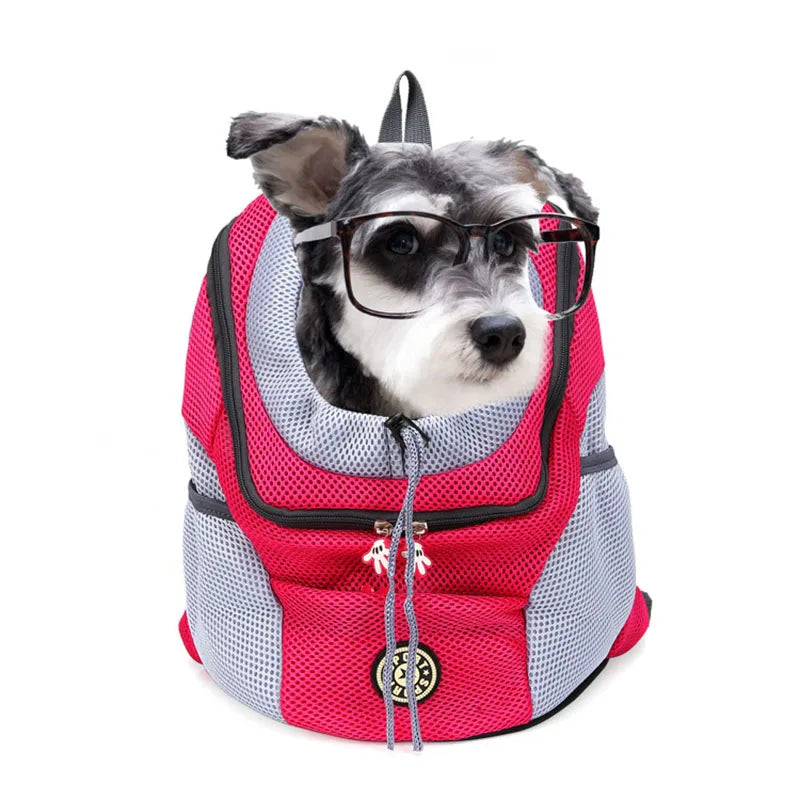 New Design Wholesale Cat Double Shoulder Portable Travel Mesh Backpack  Outdoor Pet Dog Carrier Front Bag