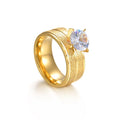 Anillos Para Hombre 18k Gold Fashion Couple Ring Zircon Stainless Steel Wedding Rings for Women