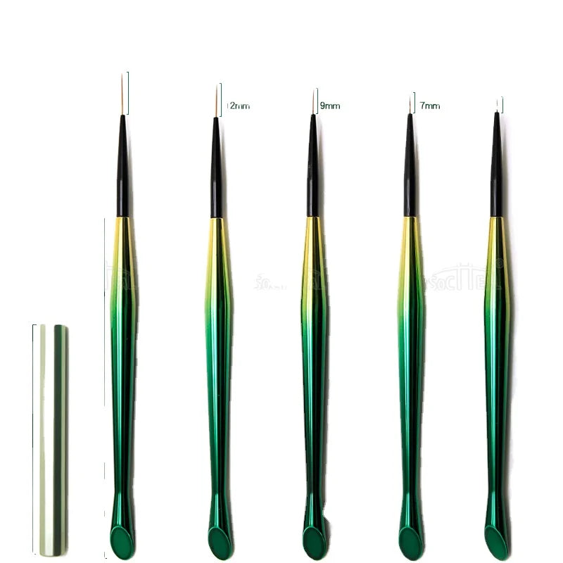 Professional Nail Art Brush Sets Custom LOGO New Style Acrylic Handle Nail Liner Painting Brush Crimped Ferrule for Manicure