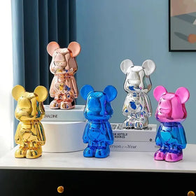 Electroplating Violent Bear Resin Ornament Electroplating Fluid Bear Ornament Living Room Entryway TV Cabinet Decor Ornament