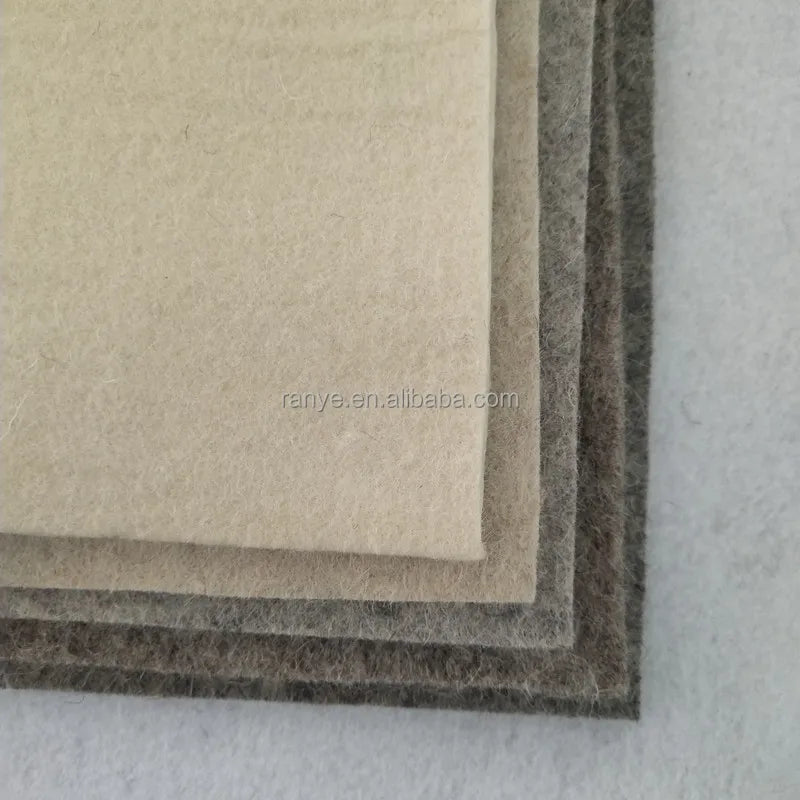 Manufacture Wool  Felt 1mm 2mm 3mm 5mm White Soft Pressed Wool Industrial Felt