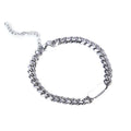 Fashionable Minimalist Hip-Hop Style Block Decoration Link Chain Bracelet Mens High Polished Titanium Stainless Steel Bracelet
