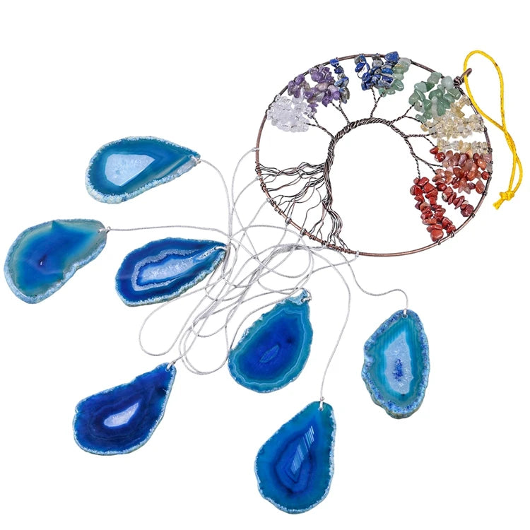 HY Agate Stone Windchimes HY Hot sale Factory wholesale Outdoor Home Garden Decor Hanging Wind Chimes