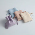 CSMD 8x10cm Cosmetic Packaging Wholesale Customize Brand Accept Suede Material Luxury Microfiber Mini Drawstring Jewelry Pouches