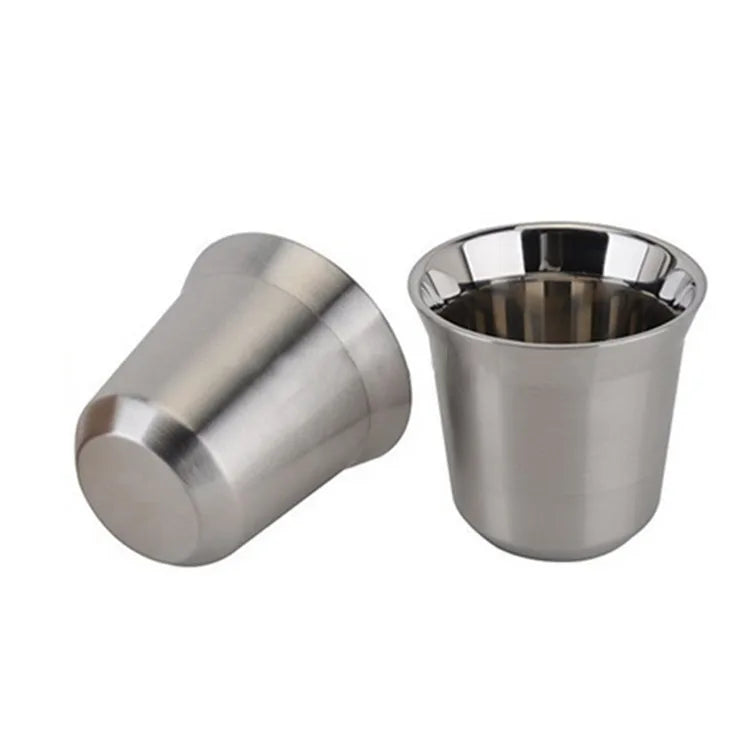 Best Selling Portable Espresso Coffee Maker Induction Stainless Steel Stovetop Espresso Double Wall Espresso Cup