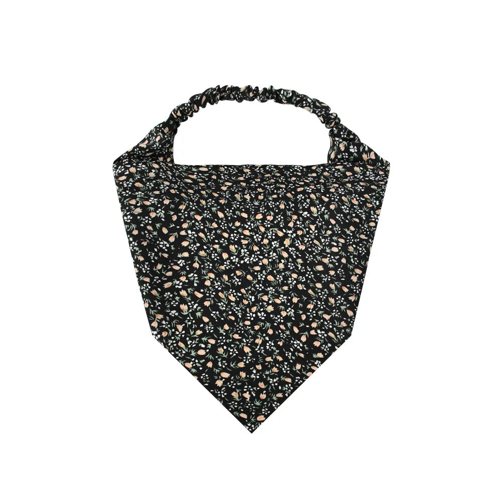 BESTELLA High-Grade Floral Chiffon Fabric Headband Spring Summer Hair Accessory Fashionable Triangle Scarf  Headwear