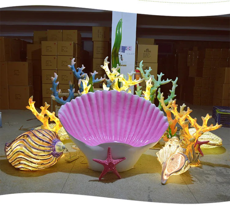 Water Theme Park 3d Animal Model Moving Fiberglass Shark Sea Animals Models Set