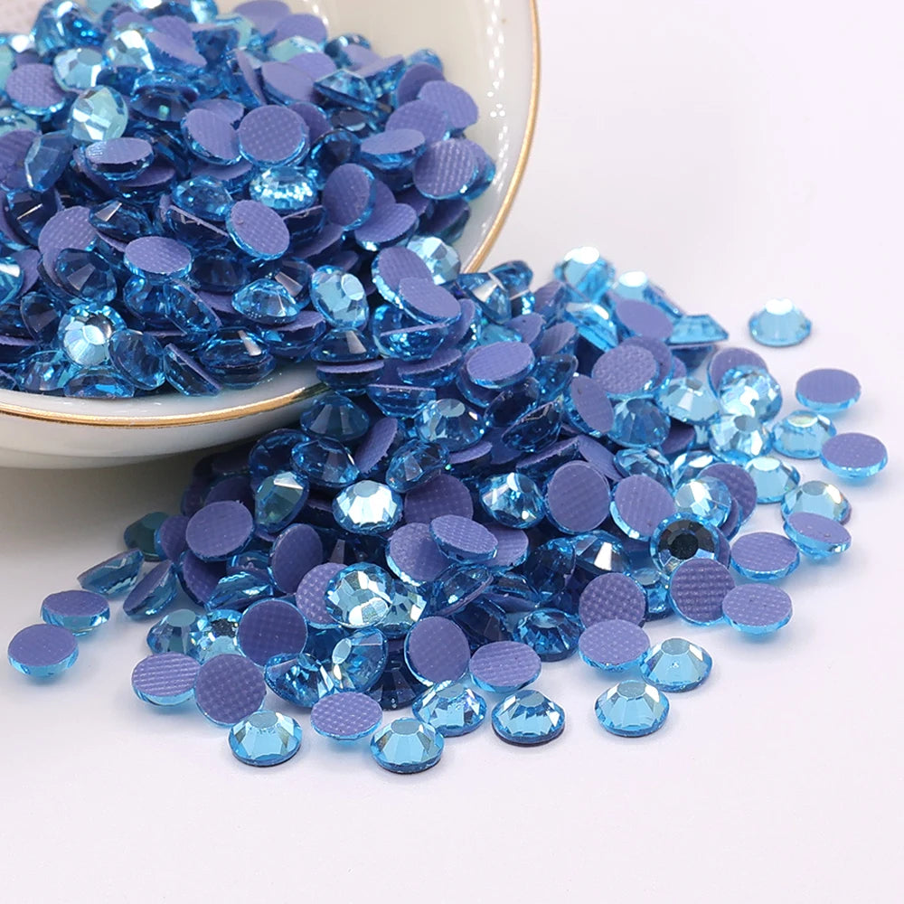 CJ Wholesale Multi Size Crystal AB Flat Back Rhinestone Multiple Shiny Colors Hot Fix Rhinestones