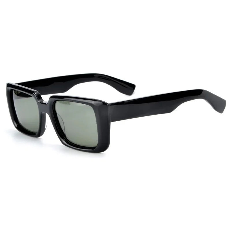 Fashion Man Mirrored Ce Polarized 2024 Vintage Square Sunglasses Women Men Wide Leg Big Fram Small Square Sunglasses Acetate