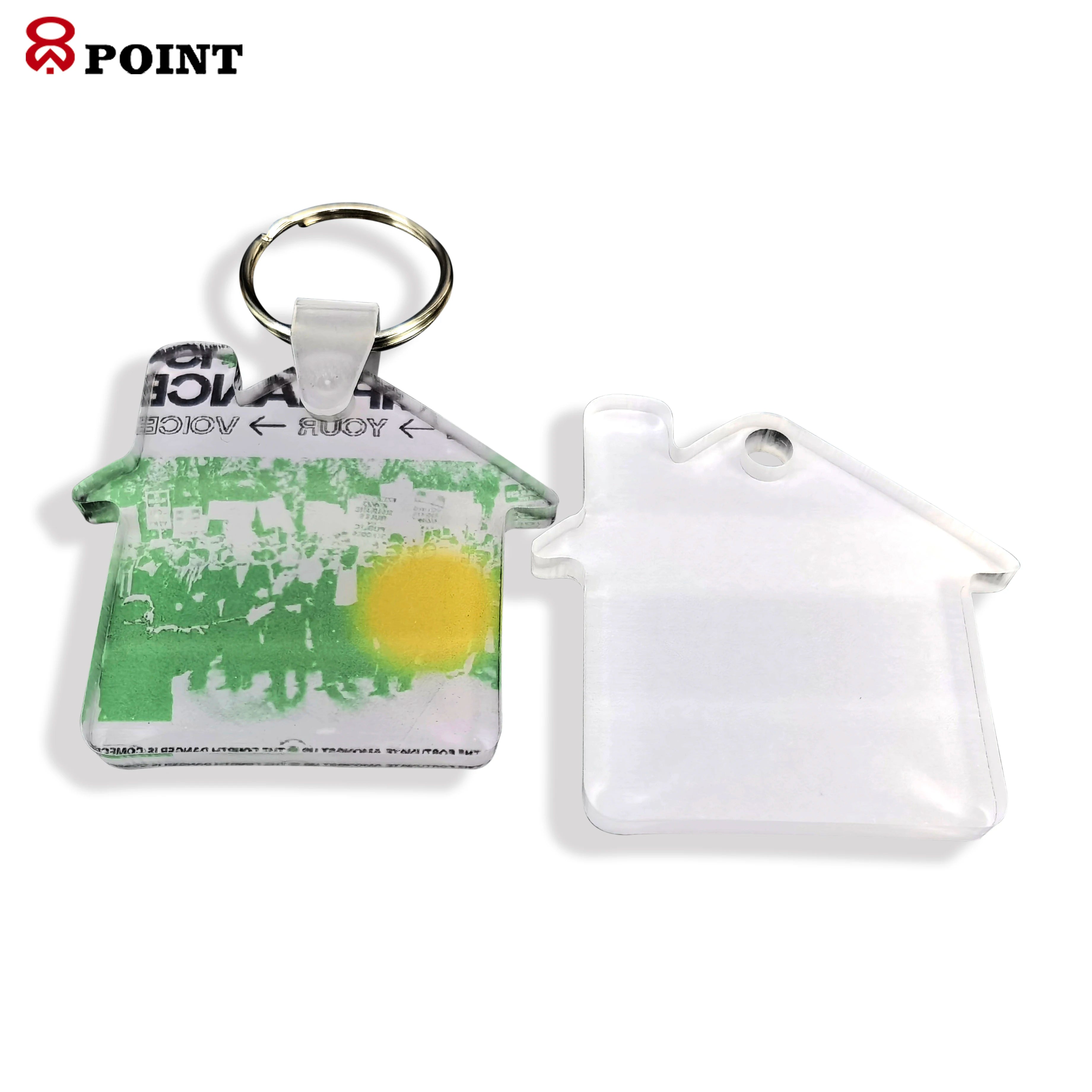 8Point Sublimation Acrylic Keychain Plexiglass Material Pendant Can Print Photos for Decoration