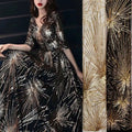 Beautiful Shiny Sequined Embroidered Luxurious Net Lace Fabric LT21579