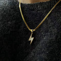 G2338 Wholesale Collier Titanium Steel Flat Herringbone Snake Chain Pearl Oyster Lightening Bolt Men Fashion Jewelry Necklaces