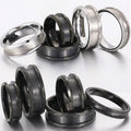TG Wholesale Rings Blank 4MM 6MM 8MM Black Silver Matt Brushed Finish Tungsten Carbide Ring Band Core Blank for Inlay
