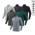 6 Color Polyester With Spandex Blank Custom logo Sport Men"s Long Sleeve Half Zipper Shirt