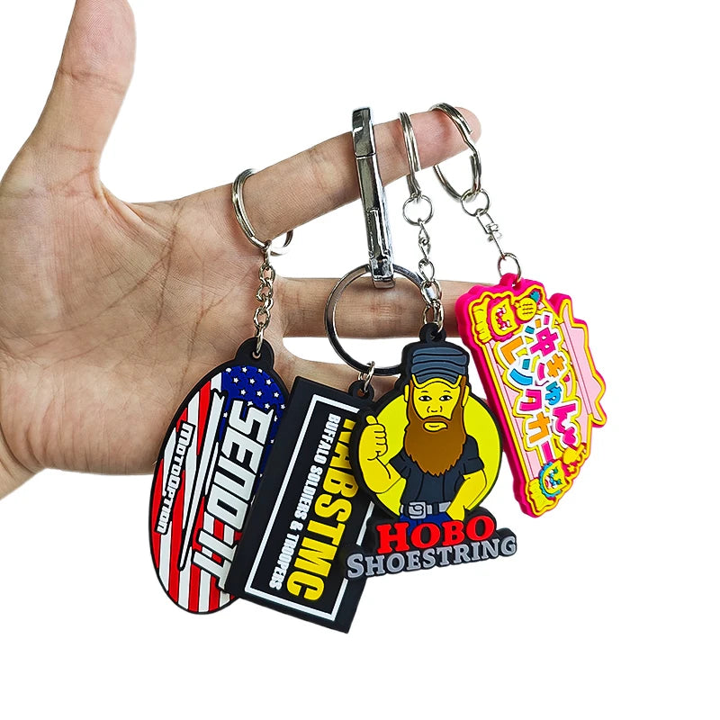 2D/3D Keychain Custom Logo Personalized Rubber Pvc Metal Acrylic Keychain Charm